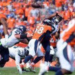 Linebacker Von Miller #58 of the Denver Broncos sacks quarterback Russell Wilson #3 of  the Seattle Seahawks at Broncos Stadium at Mile High on September 9, 2018 in {Denver, Colorado. (Photo by Bart Young/Getty Images)