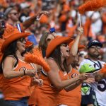 Fans cheer a sack by the Broncos during the second quarter on Sunday, September 9 at Broncos Stadium at Mile High. The Denver Broncos hosted the Seattle Seahawks in the first game of the season. (Photo by Joe Amon/The Denver Post via Getty Images)
