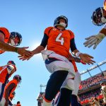 Quarterback Case Keenum #4 of the Denver Broncos runs onto the field during player introductions before a game against the Seattle Seahawks at Broncos Stadium at Mile High on September 9, 2018 in Denver, Colorado. (Photo by Dustin Bradford/Getty Images)
