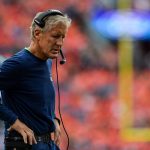 Head coach Pete Carroll of the Seattle Seahawks looks to the ground during a game against the Denver Broncos at Broncos Stadium at Mile High on September 9, 2018 in Denver, Colorado. (Photo by Dustin Bradford/Getty Images)