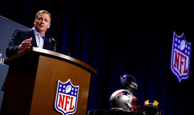 NFL Commissioner Roger Goodell speaks during a press conference during Super Bowl LIII Week at the ...