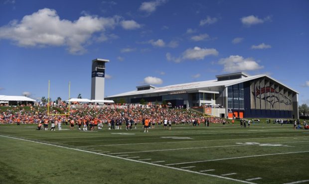 Denver Broncos on their first day of training camp at Dove Valley July 26, 2017. (Photo by Andy Cro...
