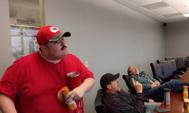 Fake Andy Reid crashed the "Schlereth and Evans" staff meeting Tuesday morning....