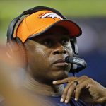 CHICAGO, IL - AUGUST 10:  Head coach Vance Joseph of the Denver Broncos watches as his team takes on the Chicago Bears during a preseason game at Soldier Field on August 10, 2017 in Chicago, Illinois. The Broncos defeated the Bears 24-17.  (Photo by Jonathan Daniel/Getty Images)
