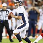 SANTA CLARA, CA - AUGUST 19:  Trevor Siemian #13 of the Denver Broncos looks to pass the ball against the San Francisco 49ers at Levi's Stadium on August 19, 2017 in Santa Clara, California.  (Photo by Ezra Shaw/Getty Images)