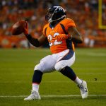 DENVER, CO - AUGUST 26:  Running back C.J. Anderson #22 of the Denver Broncos runs for a touchdown in the first quarter during a Preseason game against the Green Bay Packers at Sports Authority Field at Mile High on August 26, 2017 in Denver, Colorado. (Photo by Justin Edmonds/Getty Images)
