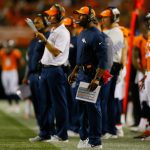 DENVER, CO - AUGUST 26:  Head coach Vance Joseph of the Denver Broncos looks on from the sideline during a Preseason game against the Green Bay Packers at Sports Authority Field at Mile High on August 26, 2017 in Denver, Colorado. (Photo by Justin Edmonds/Getty Images)