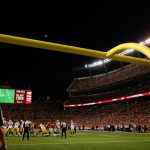 DENVER, CO - AUGUST 26:  A field goal off the foot of kicker Brandon McManus #8 of the Denver Broncos flies through the uprights in the second quarter of a Preseason game against the Green Bay Packers at Sports Authority Field at Mile High on August 26, 2017 in Denver, Colorado. (Photo by Justin Edmonds/Getty Images)