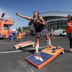 DENVER, CO - SEPTEMBER 17:  Denver Broncos fans play a game before the Denver Broncos play against the Dallas Cowboys at Sports Authority Field at Mile High on September 17, 2017 in Denver, Colorado. (Photo by Dustin Bradford/Getty Images)