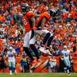 DENVER, CO - SEPTEMBER 17:  Emmanuel Sanders #10 and wide receiver Demaryius Thomas #88 of the Denver Broncos celebrate after a first quarter touchdown against the Dallas Cowboys at Sports Authority Field at Mile High on September 17, 2017 in Denver, Colorado. (Photo by Justin Edmonds/Getty Images)