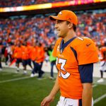 DENVER, CO - SEPTEMBER 17:  Quarterback Trevor Siemian #13 of the Denver Broncos walks onto the field after a 42-17 win over the Dallas Cowboys at Sports Authority Field at Mile High on September 17, 2017 in Denver, Colorado. (Photo by Justin Edmonds/Getty Images)