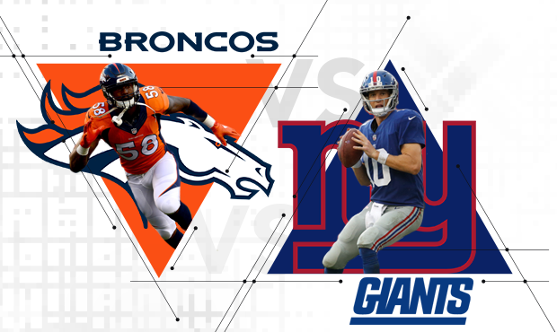 Game day infor for the Denver Broncos and New York Giants in Week 6 of the 2017 NFL season. Graphic...
