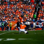DENVER, CO - OCTOBER 1:  Kicker Brandon McManus #8 of the Denver Broncos kicks a first quarter field goal against the Oakland Raiders at Sports Authority Field at Mile High on October 1, 2017 in Denver, Colorado. (Photo by Justin Edmonds/Getty Images)