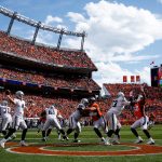 DENVER, CO - OCTOBER 1:  Quarterback Derek Carr #4 of the Oakland Raiders drops back to pass from his own end zone in the second quarter of a game against the Denver Broncos at Sports Authority Field at Mile High on October 1, 2017 in Denver, Colorado. (Photo by Justin Edmonds/Getty Images)