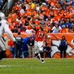 DENVER, CO - OCTOBER 1:  Quarterback Trevor Siemian #13 of the Denver Broncos passes against the Oakland Raiders during a game at Sports Authority Field at Mile High on October 1, 2017 in Denver, Colorado. (Photo by Justin Edmonds/Getty Images)
