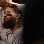 PHOENIX, AZ - OCTOBER 04:  Charlie Blackmon #19 of the Colorado Rockies watches the action during the bottom of the fourth inning of the National League Wild Card game against the Arizona Diamondbacks at Chase Field on October 4, 2017 in Phoenix, Arizona.  (Photo by Christian Petersen/Getty Images)