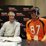 Sports Radio 104.3 The Fan's Sandy Clough and Denver Broncos wide receiver Jordan Taylor at Drive for Live 20.