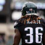 PHILADELPHIA, PA - NOVEMBER 05:  Running back Jay Ajayi #36 of the Philadelphia Eagles in action during warmups prior to the game against the Denver Broncos at Lincoln Financial Field on November 5, 2017 in Philadelphia, Pennsylvania.  (Photo by Mitchell Leff/Getty Images)