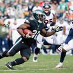 PHILADELPHIA, PA - NOVEMBER 05:  Running back Corey Clement #30 of the Philadelphia Eagles runs the ball in for a touchdown against the Denver Broncos during the first quarter at Lincoln Financial Field on November 5, 2017 in Philadelphia, Pennsylvania.  (Photo by Joe Robbins/Getty Images)