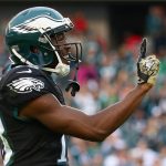 PHILADELPHIA, PA - NOVEMBER 05:  Wide receiver Nelson Agholor #13 of the Philadelphia Eagles reacts after making  a catch against the Denver Broncos during the fourth quarter at Lincoln Financial Field on November 5, 2017 in Philadelphia, Pennsylvania.  (Photo by Mitchell Leff/Getty Images)