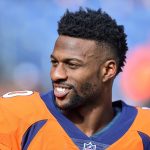 DENVER, CO - NOVEMBER 19:  Wide receiver Emmanuel Sanders #10 of the Denver Broncos smiles during player warm ups before a game against the Cincinnati Bengals at Sports Authority Field at Mile High on November 19, 2017 in Denver, Colorado. (Photo by Dustin Bradford/Getty Images)