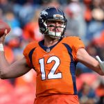 DENVER, CO - NOVEMBER 19:  Quarterback Paxton Lynch #12 of the Denver Broncos throws as he warms up before a game against the Cincinnati Bengals at Sports Authority Field at Mile High on November 19, 2017 in Denver, Colorado. (Photo by Dustin Bradford/Getty Images)