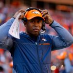 Head coach Vance Joseph of the Denver Broncos adjusts his headset before a game against the New York Jets at Sports Authority Field at Mile High on December 10, 2017 in Denver, Colorado. (Photo by Justin Edmonds/Getty Images)