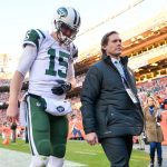 Quarterback Josh McCown #15 of the New York Jets walks off the field with a trainer after sustaining an injury in the third quarter of a game against the Denver Broncos at Sports Authority Field at Mile High on December 10, 2017 in Denver, Colorado. (Photo by Dustin Bradford/Getty Images)