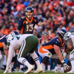 Quarterback Trevor Siemian #13 of the Denver Broncos runs the offense against the New York Jets at Sports Authority Field at Mile High on December 10, 2017 in Denver, Colorado. (Photo by Dustin Bradford/Getty Images)