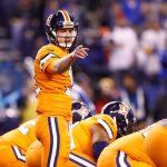 Trevor Siemian #13 of the Denver Broncos directs the offense against the Indianapolis Colts during the first half at Lucas Oil Stadium on December 14, 2017 in Indianapolis, Indiana.  (Photo by Andy Lyons/Getty Images)