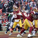 Quarterback Kirk Cousins #8 of the Washington Redskins throws a first half pass against the Denver Broncos in the first quarter at FedExField on December 24, 2017 in Landover, Maryland. (Photo by Rob Carr/Getty Images)