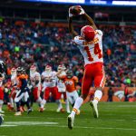 Wide receiver Demarcus Robinson #14 of the Kansas City Chiefs has a third quarter catch against the Denver Broncos at Sports Authority Field at Mile High on December 31, 2017 in Denver, Colorado. (Photo by Dustin Bradford/Getty Images)