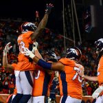 Wide receiver Demaryius Thomas #88 of the Denver Broncos celebrates a fourth quarter touchdown catch against the Kansas City Chiefs at Sports Authority Field at Mile High on December 31, 2017 in Denver, Colorado. (Photo by Dustin Bradford/Getty Images)