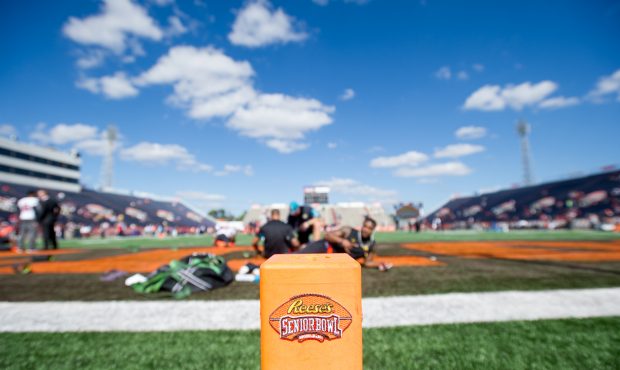 General wide angle view of the Reese's Senior Bowl logo on January 30, 2016 at Ladd-Peebles Stadium...