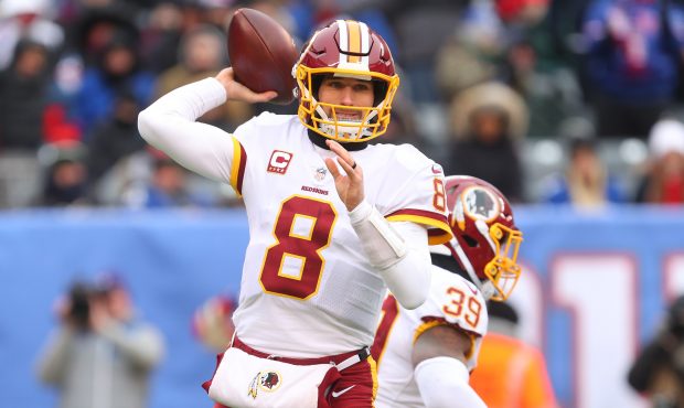 EAST RUTHERFORD, NJ - DECEMBER 31: Kirk Cousins #8 of the Washington Redskins throws a pass during ...