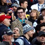 A fan reacts  during the AFC Championship Game between the Jacksonville Jaguars and the New England Patriots at Gillette Stadium on January 21, 2018 in Foxborough, Massachusetts.  (Photo by Elsa/Getty Images)
