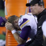 Case Keenum #7 of the Minnesota Vikings reacts from the bench during the fourth quarter against the Philadelphia Eagles in the NFC Championship game at Lincoln Financial Field on January 21, 2018 in Philadelphia, Pennsylvania. The Philadelphia Eagles defeated the Minnesota Vikings 38-7. (Photo by Rob Carr/Getty Images)