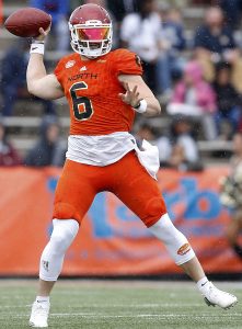 Baker Mayfield #6 of the North team throws the ball during the first half of the Reese's Senior Bowl against the the South team at Ladd-Peebles Stadium on January 27, 2018 in Mobile, Alabama. (Photo by Jonathan Bachman/Getty Images)
