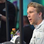 Nick Foles #9 of the Philadelphia Eagles speaks to the media during Super Bowl Media Day at Xcel Energy Center on January 29, 2018 in St Paul, Minnesota.  Super Bowl LII will be played between the New England Patriots and the Philadelphia Eagles on February 4.  (Photo by Hannah Foslien/Getty Images)