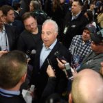 Jeffrey Lurie, owner of the Philadelphia Eagles, speaks to the media during Super Bowl Media Day at Xcel Energy Center on January 29, 2018 in St Paul, Minnesota.  Super Bowl LII will be played between the New England Patriots and the Philadelphia Eagles on February 4.  (Photo by Hannah Foslien/Getty Images)