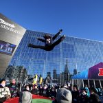 MINNEAPOLIS, MN - FEBRUARY 04:  Fans gather outside before the start of Super Bowl LII at U.S. Bank Stadium on February 4, 2018 in Minneapolis, Minnesota.  (Photo by Gregory Shamus/Getty Images)