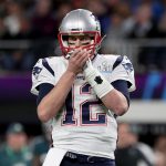 MINNEAPOLIS, MN - FEBRUARY 04:  Tom Brady #12 of the New England Patriots reacts against the Philadelphia Eagles during the first quarter in Super Bowl LII at U.S. Bank Stadium on February 4, 2018 in Minneapolis, Minnesota.  (Photo by Patrick Smith/Getty Images)