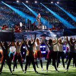 MINNEAPOLIS, MN - FEBRUARY 04:  Performers take part in the Justin Timberlake Pepsi Super Bowl LII Halftime Show at U.S. Bank Stadium on February 4, 2018 in Minneapolis, Minnesota.  (Photo by Kevin C. Cox/Getty Images)