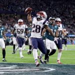 MINNEAPOLIS, MN - FEBRUARY 04:  James White #28 of the New England Patriots reacts after a 26-yard touchdown run against the Philadelphia Eagles during the second quarter in Super Bowl LII at U.S. Bank Stadium on February 4, 2018 in Minneapolis, Minnesota.  (Photo by Patrick Smith/Getty Images)