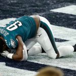 MINNEAPOLIS, MN - FEBRUARY 04:  Tim Jernigan #93 of the Philadelphia Eagles reacts after defeating the New England Patriots 41-33 in Super Bowl LII at U.S. Bank Stadium on February 4, 2018 in Minneapolis, Minnesota.  (Photo by Andy Lyons/Getty Images)