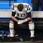 MINNEAPOLIS, MN - FEBRUARY 04:  Tom Brady #12 of the New England Patriots sits on the bench after having the ball stripped by Brandon Graham #55 of the Philadelphia Eagles late in the fourth quarter in Super Bowl LII at U.S. Bank Stadium on February 4, 2018 in Minneapolis, Minnesota.  (Photo by Christian Petersen/Getty Images)