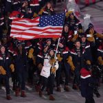 Flag bearer Erin Hamlin of the United States leads the team in the Parade of Athletes during the Opening Ceremony of the PyeongChang 2018 Winter Olympic Games at PyeongChang Olympic Stadium on February 9, 2018 in Pyeongchang-gun, South Korea.  (Photo by Harry How/Getty Images)