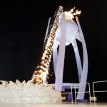 The flame burns inside the Olympic Cauldron during the Opening Ceremony of the PyeongChang 2018 Winter Olympic Games at PyeongChang Olympic Stadium on February 9, 2018 in Pyeongchang-gun, South Korea.  (Photo by Pool - David J. Phillip/Getty Images)