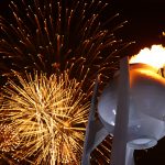 Fireworks erupt as the Olympic Cauldron is lit during the Opening Ceremony of the PyeongChang 2018 Winter Olympic Games at PyeongChang Olympic Stadium on February 9, 2018 in Pyeongchang-gun, South Korea.  (Photo by Dean Mouhtaropoulos/Getty Images)