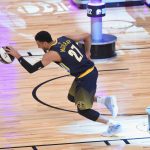 Jamal Murray #27 of the Denver Nuggets competes in the 2018 Taco Bell Skills Challenge at Staples Center on February 17, 2018 in Los Angeles, California.  (Photo by Jayne Kamin-Oncea/Getty Images)